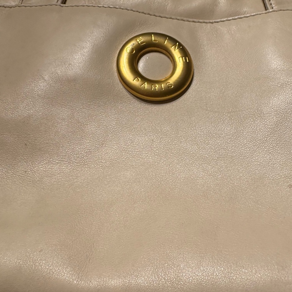 Celine Cream Shoulder Bag with Gold Detail - Picture 6 of 10